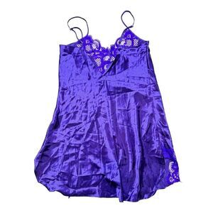 Victoria's Secret Gold Label Purple Lace Nightgown Slip Dress Medium